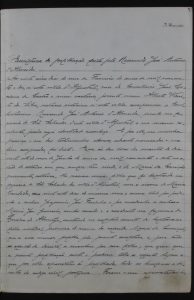 Escritura de perfilhação feita pelo Reverendo José António de Almeida